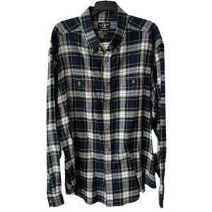 Shirtworth men’s tartan plaid flannel button down top XL NWT